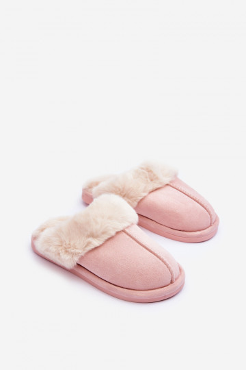 Chinelos com pelo rosa Pinky