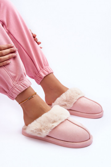 Chinelos com pelo rosa Pinky 2