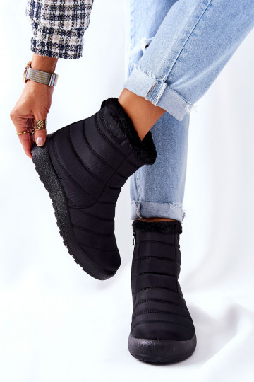 Botas femininas de neve aquecidas na cor preta Mezyss
