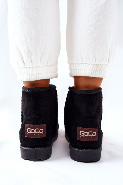 botas de neve aquecidas com pele por dentro na cor preta Vicandi