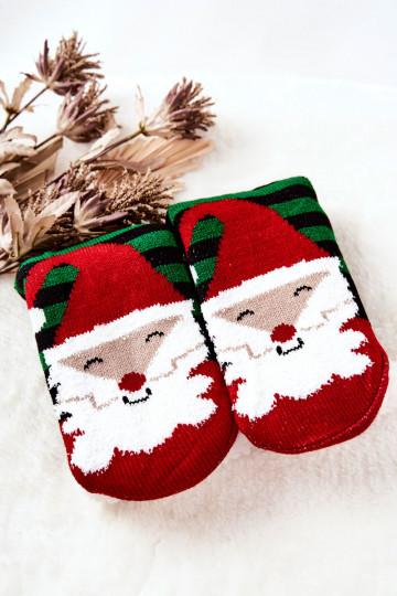 Meias Longas de Natal Papai Noel Pretas e Verdes 2