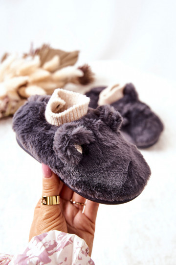 Chinelos aquecidos com fecho pull-on na cor cinza Dessi