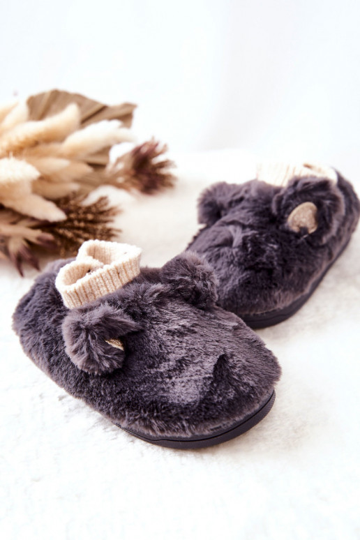 Chinelos aquecidos com fecho pull-on na cor cinza Dessi