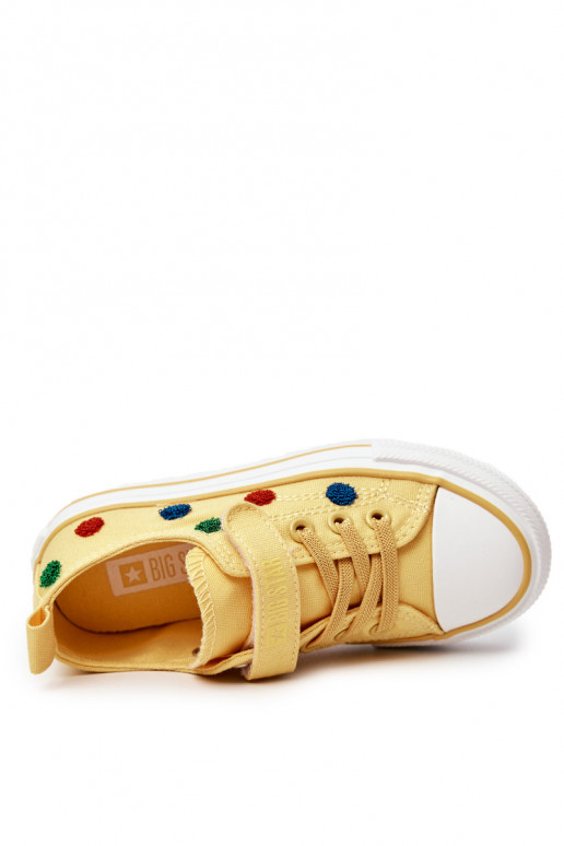 Calçado casual infantil com fechos adesivos BIG STAR JJ374056 cor amarela