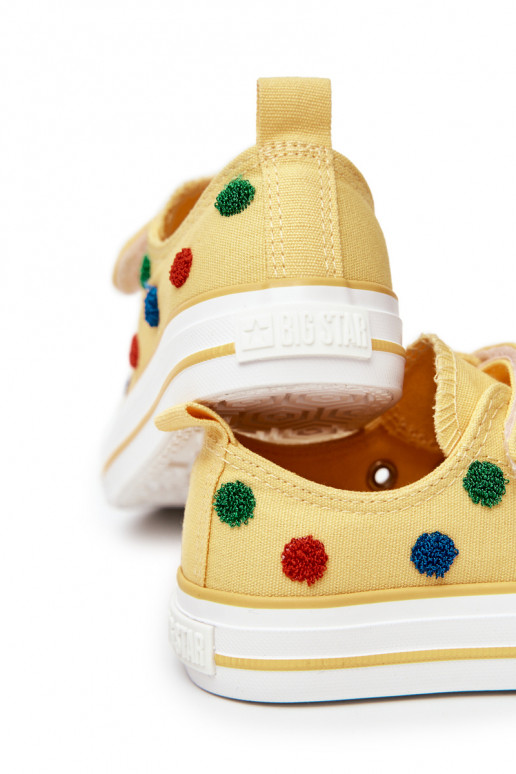 Calçado casual infantil com fechos adesivos BIG STAR JJ374056 cor amarela