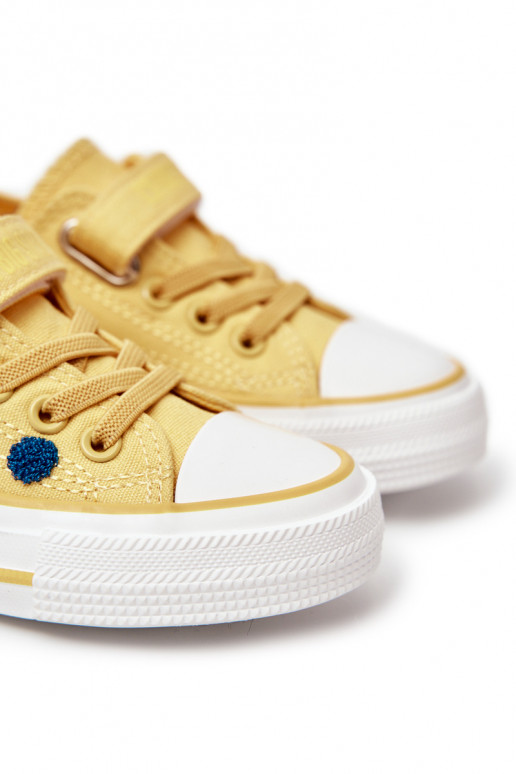 Calçado casual infantil com fechos adesivos BIG STAR JJ374056 cor amarela