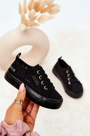 sapatos de lazer com elementos vazados Big Star JJ374133 cor preta