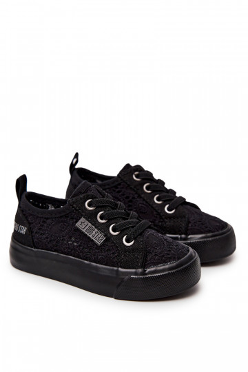 sapatos de lazer com elementos vazados Big Star JJ374133 cor preta 2