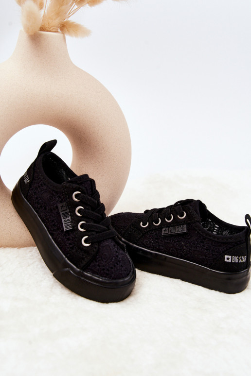 sapatos de lazer com elementos vazados Big Star JJ374133 cor preta