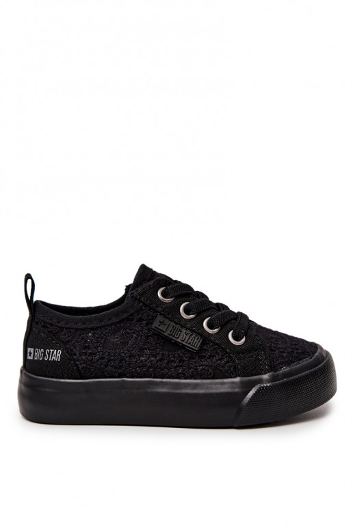 sapatos de lazer com elementos vazados Big Star JJ374133 cor preta