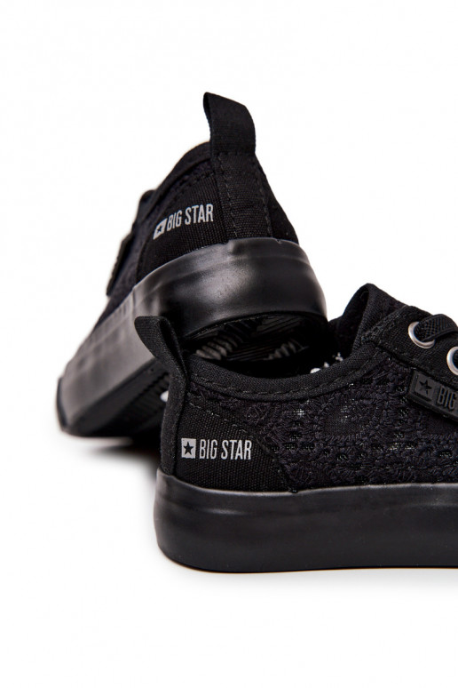 sapatos de lazer com elementos vazados Big Star JJ374133 cor preta