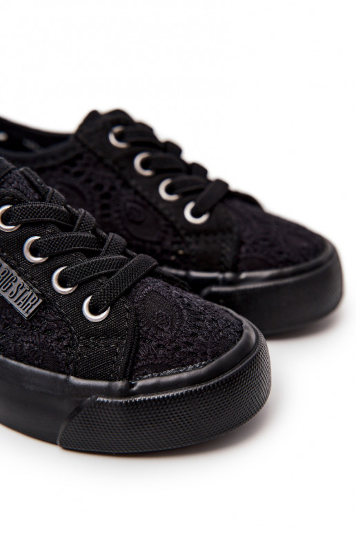 sapatos de lazer com elementos vazados Big Star JJ374133 cor preta