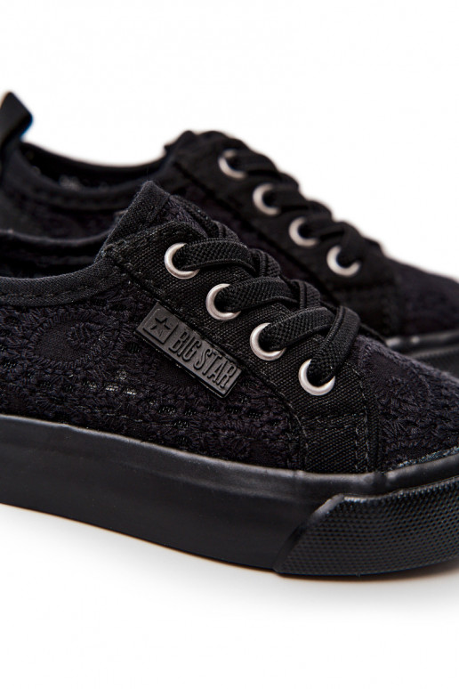 sapatos de lazer com elementos vazados Big Star JJ374133 cor preta