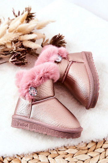 botas de neve aquecidas com pelo na cor rosa Bessie 2