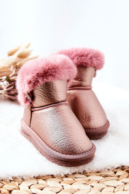 botas de neve aquecidas com pelo na cor rosa Bessie botas de neve aquecidas com pelo na cor rosa Bessie