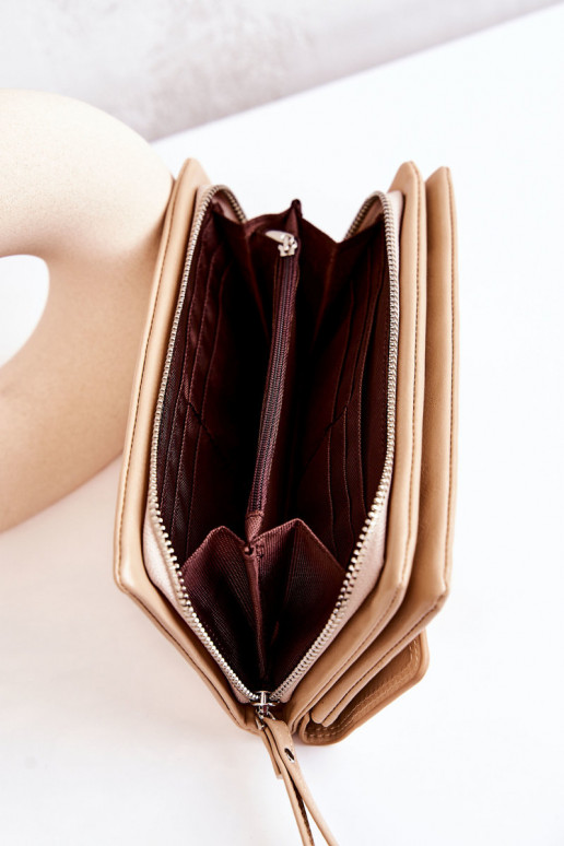 Carteira grande de couro com zíper Loreaine Ivory Carteira grande de couro com zíper Loreaine Ivory