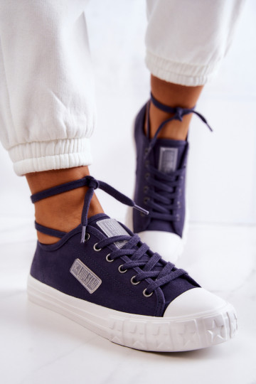 Modelo clássico Sapatos femininos BIG STAR JJ274494 azul escuro