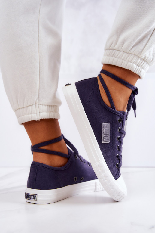 Modelo clássico Sapatos femininos BIG STAR JJ274494 azul escuro