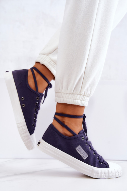 Modelo clássico Sapatos femininos BIG STAR JJ274494 azul escuro