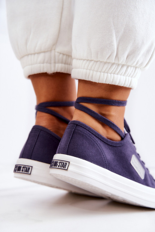 Modelo clássico Sapatos femininos BIG STAR JJ274494 azul escuro