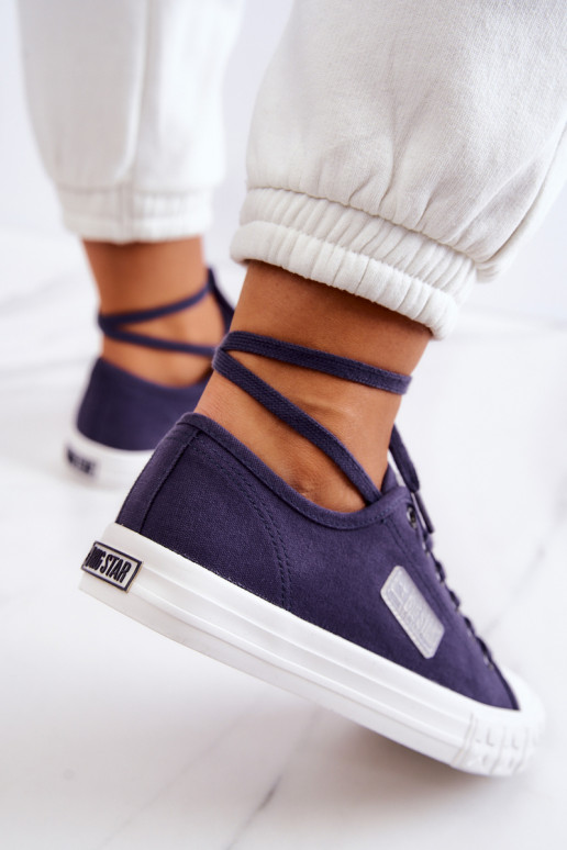 Modelo clássico Sapatos femininos BIG STAR JJ274494 azul escuro