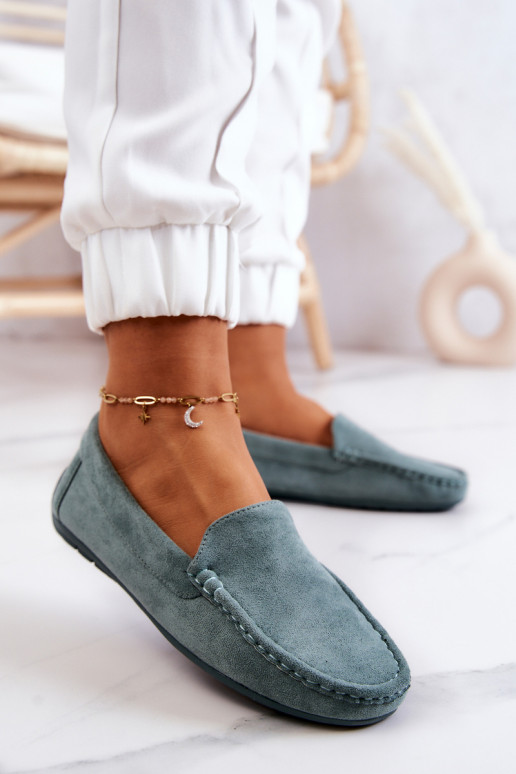 Mocassins de camurça na cor menta Morreno