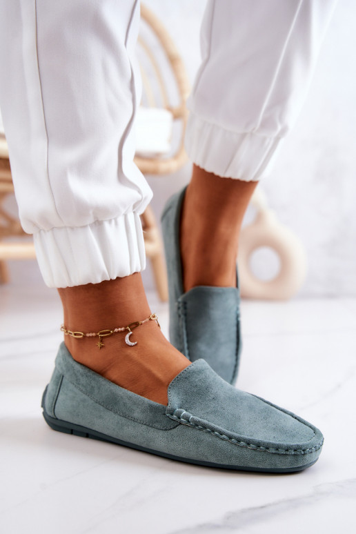 Mocassins de camurça na cor menta Morreno
