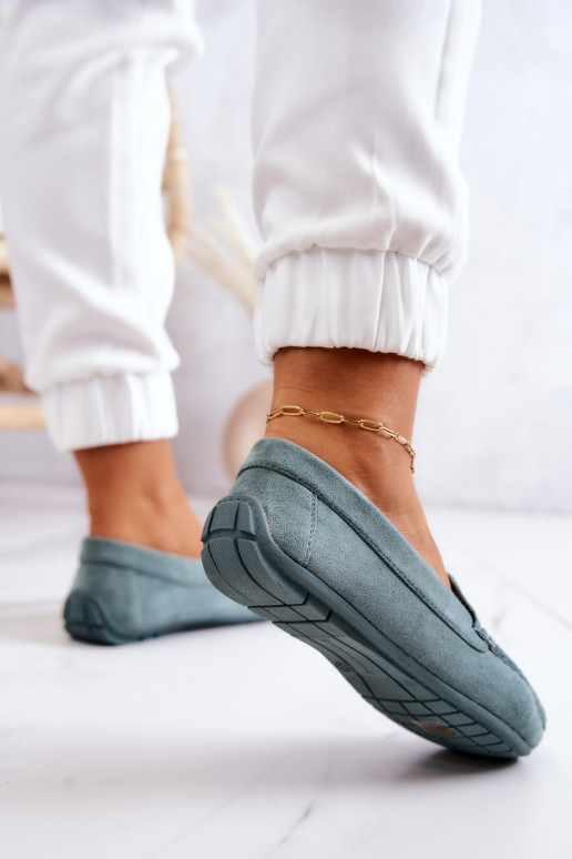 Mocassins de camurça na cor menta Morreno