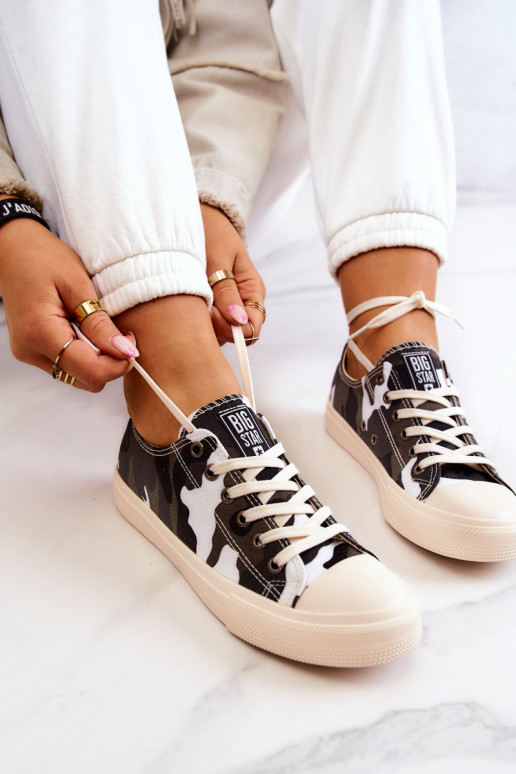 calçado de lazer em tecido com camuflagem BIG STAR JJ274237 Branco-cinza calçado de lazer em tecido com camuflagem BIG STAR JJ274237 Branco-cinza