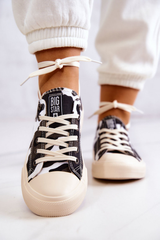 calçado de lazer em tecido com camuflagem BIG STAR JJ274237 Branco-cinza