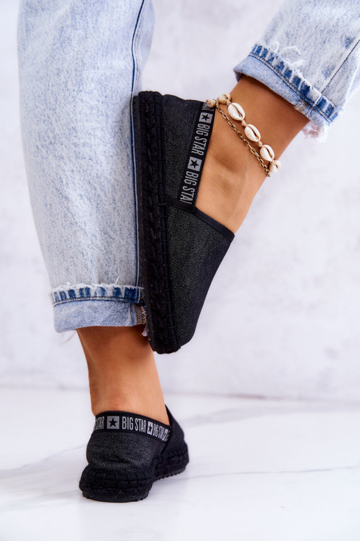 Alpercatas de tecido do resistente modelo Big Star JJ274878 na cor preta Alpercatas de tecido do resistente modelo Big Star JJ274878 na cor preta