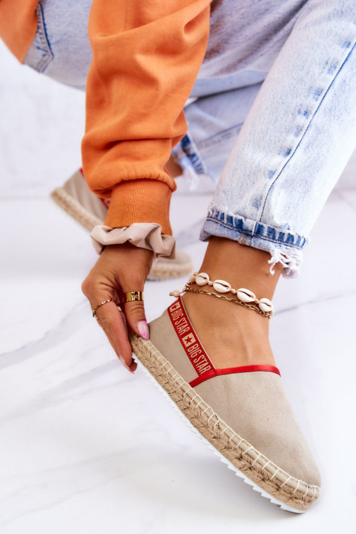 Alpercatas de tecido do modelo resistente Big Star JJ274879 bege Alpercatas de tecido do modelo resistente Big Star JJ274879 bege