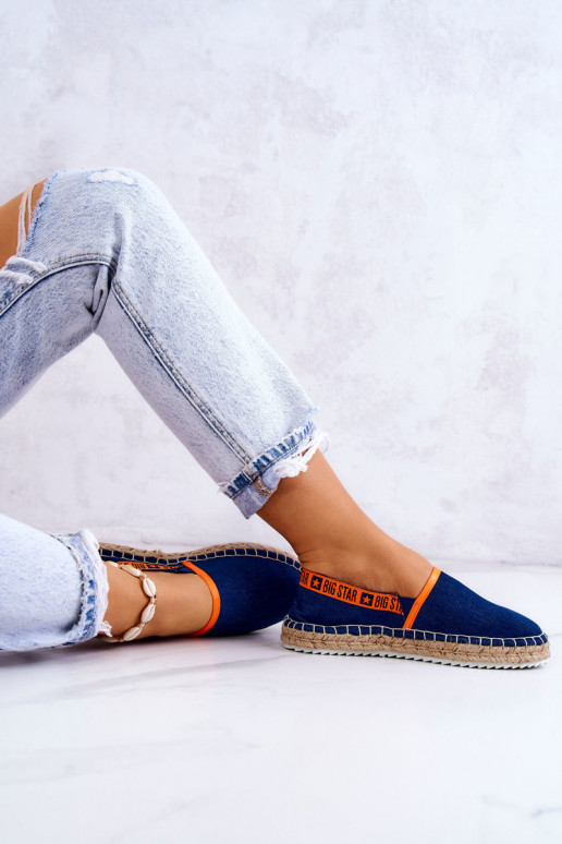 Alpercatas de tecido com modelo arrojado Big Star JJ274877 azul escuro