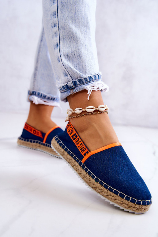 Alpercatas de tecido com modelo arrojado Big Star JJ274877 azul escuro