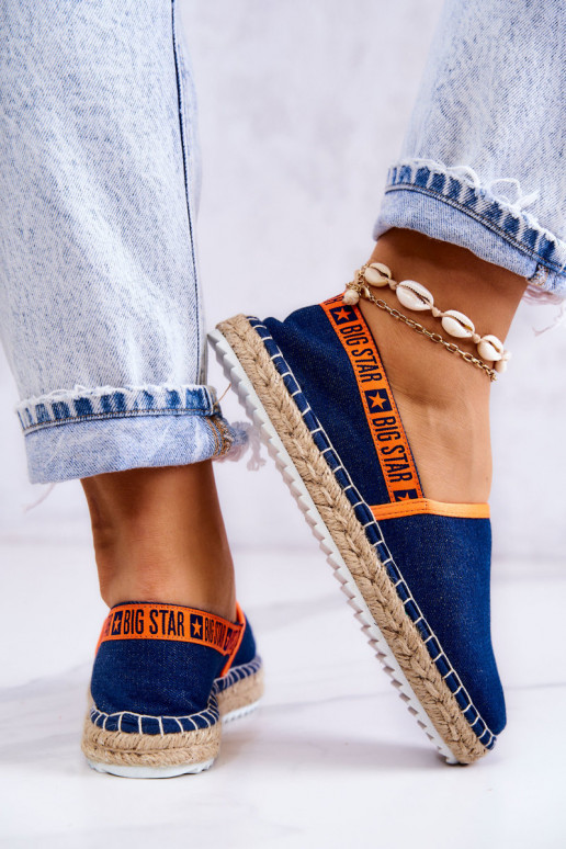 Alpercatas de tecido com modelo arrojado Big Star JJ274877 azul escuro Alpercatas de tecido com modelo arrojado Big Star JJ274877 azul escuro