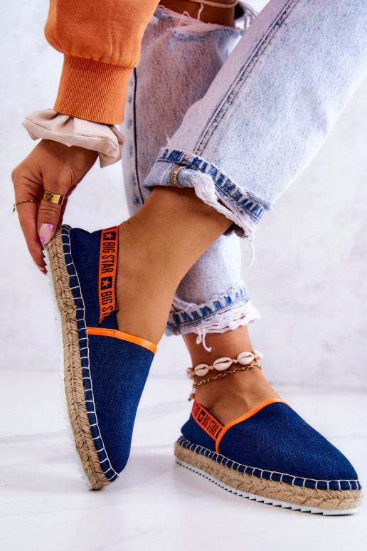 Alpercatas de tecido com modelo arrojado Big Star JJ274877 azul escuro Alpercatas de tecido com modelo arrojado Big Star JJ274877 azul escuro