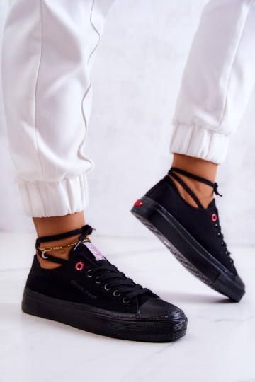 Sapatos de lazer modelo clássico Cross Jeans JJ2R4019C cor preta 2