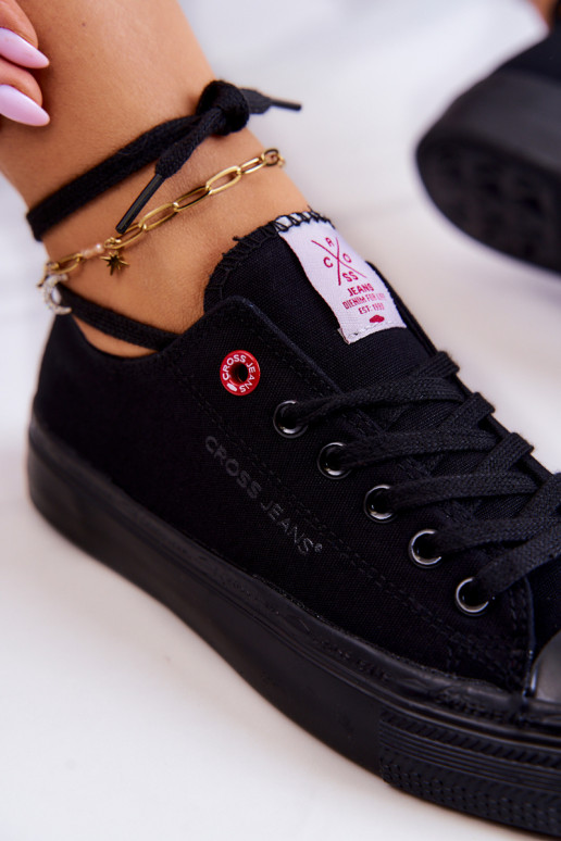 Sapatos de lazer modelo clássico Cross Jeans JJ2R4019C cor preta Sapatos de lazer modelo clássico Cross Jeans JJ2R4019C cor preta