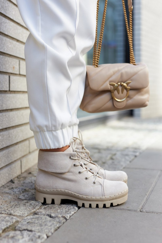 Botins Dulles em camurça com tiras em cinza