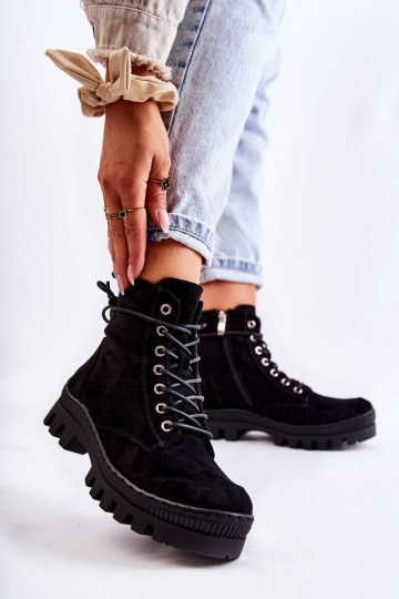 feito de camurça Botas botas cor preta Layden