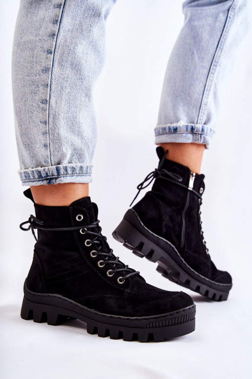 feito de camurça Botas botas cor preta Layden feito de camurça Botas botas cor preta Layden