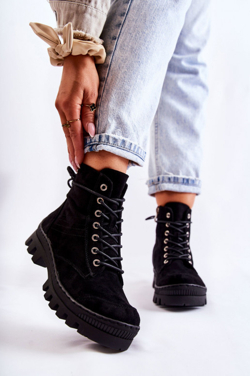 feito de camurça Botas botas cor preta Layden feito de camurça Botas botas cor preta Layden