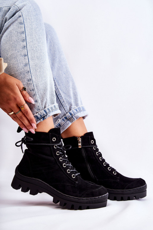 feito de camurça Botas botas cor preta Layden feito de camurça Botas botas cor preta Layden