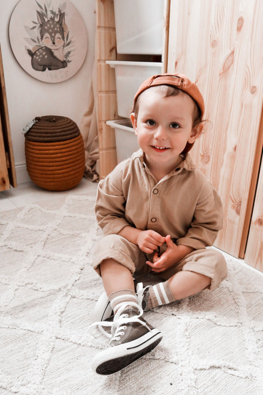 Calçado infantil de lazer com sola na cor cáqui Filemon Calçado infantil de lazer com sola na cor cáqui Filemon