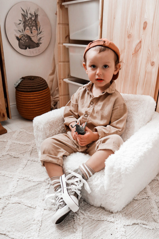 Calçado infantil de lazer com sola na cor cáqui Filemon Calçado infantil de lazer com sola na cor cáqui Filemon