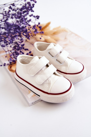 Tênis infantil calçado casual com fechos adesivos cor branca Foster 2