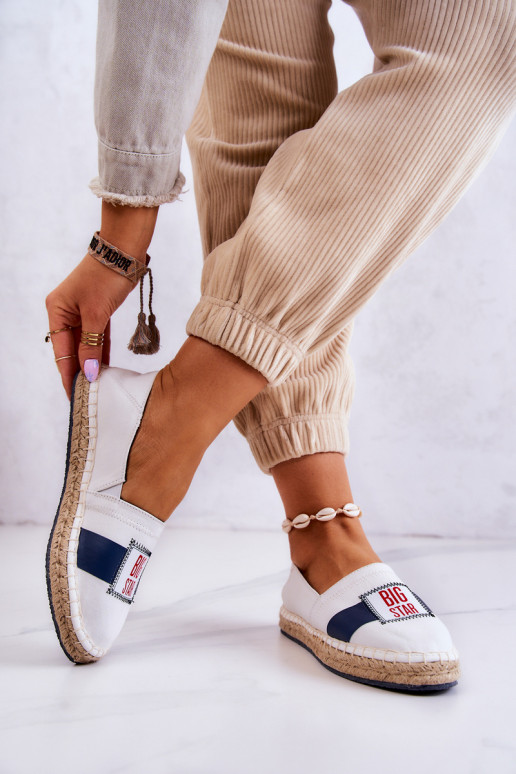 Alpercatas elegantes Slip On Big Star JJ274964 Branco-azul escuro