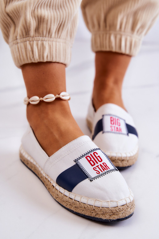 Alpercatas elegantes Slip On Big Star JJ274964 Branco-azul escuro