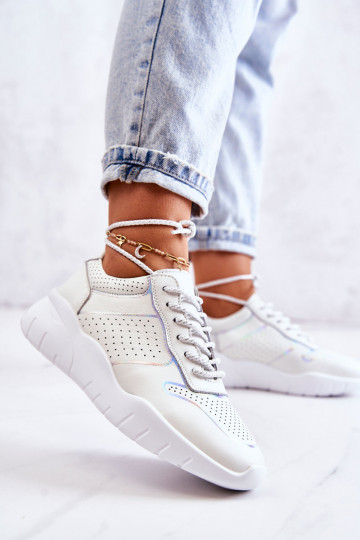 Sapatos do modelo clássico Tênis modelo cor branca Carly