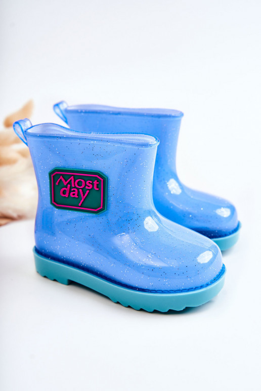 Botas infantis de borracha cor azul Rain Botas infantis de borracha cor azul Rain